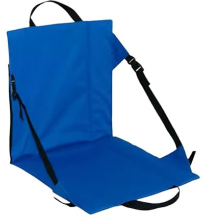 predolo Klappbarer Strandstuhl, Bodenstuhl mit Rückenlehnenpolster, Sitzmatte aus Oxford-Stoff, Stadionsitz, klappbarer Kissensitz für Picknicks, Tribüne, Blau