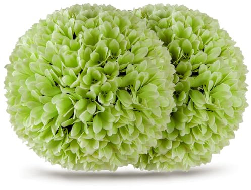 COSTWAY 2er Buchsbaumkugel 28 cm, UV-beständig, Formschnitt Kunstpflanze Dekopflanze, Buchskugel Künstliche Pflanze, dekorative Kugelpflanzen für Haus Garten Balkon Hochzeit (Grün)