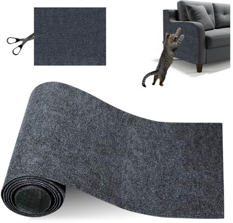 YZROHYI Tappeto Tiragraffi per Gatti Adesivo 40x200 cm,Tappetino Antigraffio Autoadesivo per Gatti,Proteggi Divano Gatti Graffi,Tiragraffi da Parete,Climbing Cat Scratcher per Mobili-grigio scuro