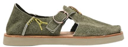 Satorisan - Benirras Microperforated - Sandalen Herren und Damen - Flache Leder Sandalen Bequem, Nachhaltig und Dauerhaft - Farbe Celery - Größe 38