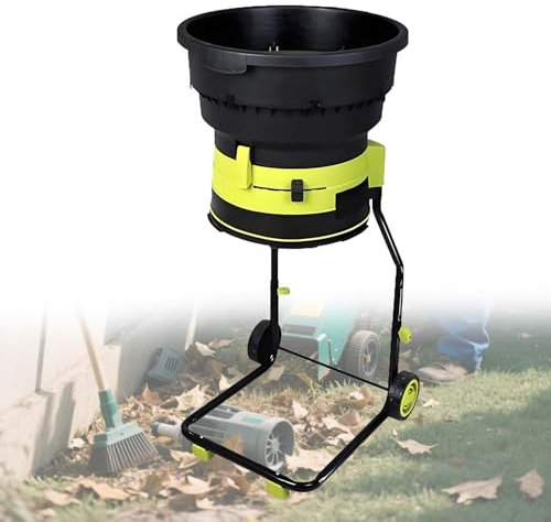 Trituradora de Jardín Eléctrica Trituradora de Ramas Trituradora de Abono de Hojas Y Madera de 2500w Biotrituradora para Desechos de Jardín Hojas Ramas,10M