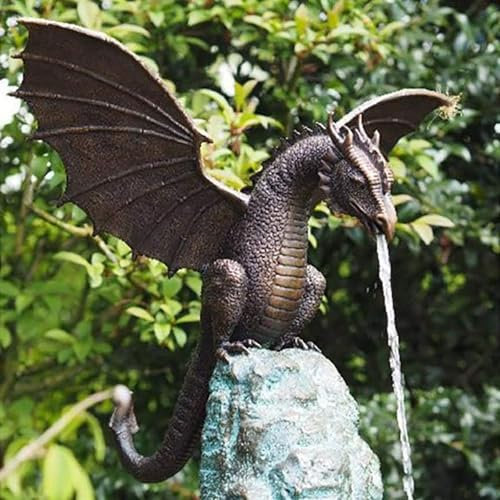 WNYAILLL Cracheurs d'étang, Ornements de Fontaine d'eau en résine Naturelle, Paysager Décorations D'Aquarium, Statue Rétro, pour Embellir Et Espaces Extérieurs