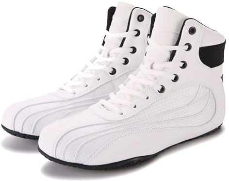 Hombre Mujer Botas De Boxeo, Muay Thai Kickboxing Sparring Boxers Zapatillas De Deporte, Zapatos De Artes Marciales para Niños, Jóvenes Y Adultos (WhiteBlack,41)