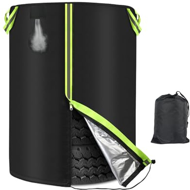 Borsa per pneumatici per auto, 72/82 cm, grande copertura universale per pneumatici, 420D Oxford, impermeabile, con cerniera, manici, strisce riflettenti, coulisse, fori di ventilazione (diametro 80