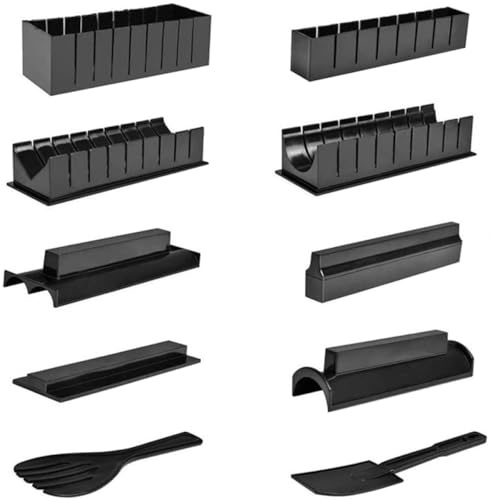 DONFAMDS 10pcs Plastic Sushi Roller Molds Set Rice Roll Pressers Multi-use Sushi Maker Kitchen Tool for Household Preparation