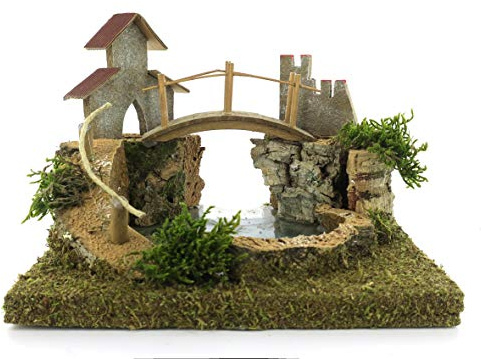 Bertoni Laghetto di Montagna per Presepe | Parte Finale di Fiume Componibile | Prodotto Italiano | 20x20x14 cm