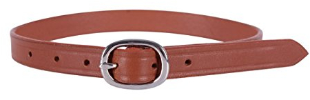 QHP Sporenriemen Donar Leder Lederriemen Cognac NEU Schnalle silberfarben