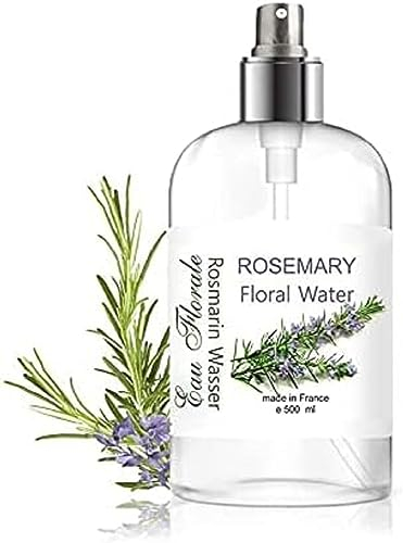 Hydrolat de Romarin, Équilibre Sébum, Stimule Croissance Cheveux, Antichute Capillaire, Spray Purifiant Visage, Anti Acne et Peau Grasse, 500 ml