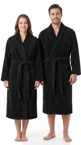 Graphic Impact Ltd Unisex Bathrobe Towelling Super Soft Bath Wrap Housecoat Spa Gym Shawl 100% Egyptian Cotton Terry Plain Bathrobe