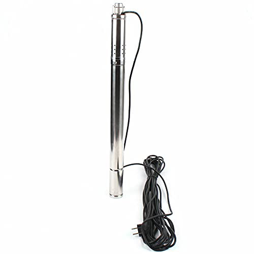 Bomba para pozos profundos, 370 W, sumergible, 2 pulgadas, para tuberías, para pozos de arena, para jardín, 1000 l/h