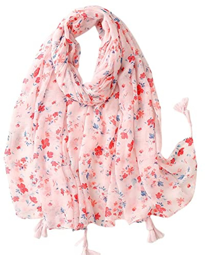 FAIRYGATE Echarpes à Fleurs Imprimé Mode Élégant Style Long Et Doux Châle Branché Foulards Chaude Châle De Plage Toute La Saison