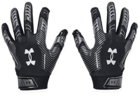 Under Armour Boys' F9 Nitro Football Gloves, (001) Black/Castlerock/Metallic Silver, Medium