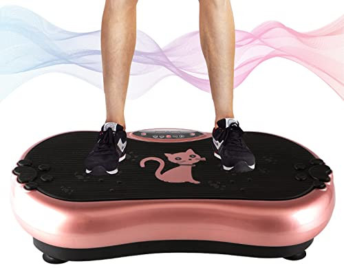 JTSGHRZ 4D vibrationsplatta träningsmaskin, 99 nivå kraftplatta w/fjärrkontroll och Bluetooth, hela kroppen träning vibrerande plattform för viktminskning/rehabilitering