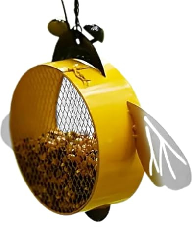 Sirseon Mangiatoia per uccelli per esterni, mangiatoia per uccelli da esterno, mangiatoia per uccelli in ferro di grande capacità per api, forniture per mangimi sospesi, mangiatoia per uccelli