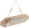 Zerodeko Plaque De Bienvenue En Bois Naturel Avec Corde Suspendue Décoration Murale Accrochable Pour Porte Intérieure Maison 10.2 X 3 Pouces