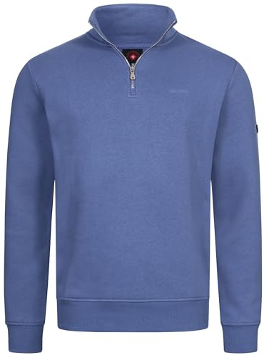 Höhenhorn Troiberg Pull pour Homme avec col zippé 1/4 Bleu 3XL Bleu 3XL