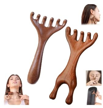 Six-Claw Meridian Massage Comb, Head Meridian Pressure Brush, Gua Sha Comb for Head Massage, Saludea Combs for Face, Scalp,Neck & Shoulder Relaxation (2PCSA)