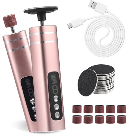 2-in-1 Pedicure Elettrico Professionale Piedi, 9 Velocità Regolabile, Multifunzionali Pedicure Elettrico con Batteria da 1800 mAh, Calli Piedi Rimozione Per Rimuovere Calli, Pelle Morta