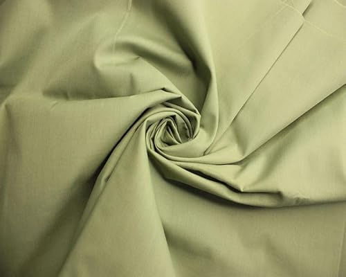 Polycotton -112cm, Durable for Sewing & Dressmaking (Olive, 1 Meter)