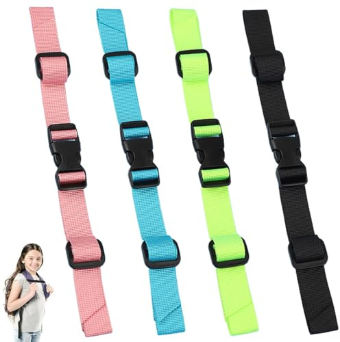 ZEXOWIJ 4 Pezzi Cinghia per Zaino, Cinghia per Valigia, Cinghia Toracica Zaino, Cinturino Sterno per Zaino Regolabile Cinturino per Zaino Antiscivolo Resistente, per Jogging, Viaggi all'Aria Aperta