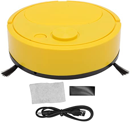 lvifloae Mini Robot Aspirador barredora automática Inteligente con Carga USB Multifuncional para el hogar Polvo Fino Piso de Madera Dura Alfombra 3 Modos de Ajuste anticolisión (Gelb)