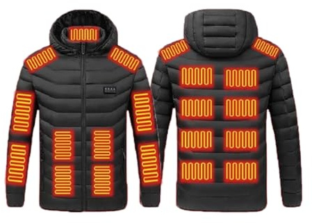 Veste Chauffante Homme Femme - éLectrique Usb Avec 8 Zones De Chauffage 3 Niveaux De Chaleur Gilet Manteau LéGer Et Chaud Hiver Blouson Chauffant D'ExtéRieur VêTement Pour Moto Chasse RandonnéE Ski
