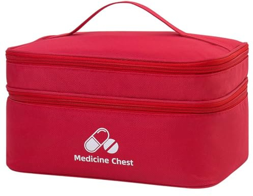YHESUBZ Trousse de Secours Vide, Trousse de Premiers Soins Étanche, Sac de Médecine Portable de Grande Capacité, Sac d'Urgence Compact et Léger Rouge
