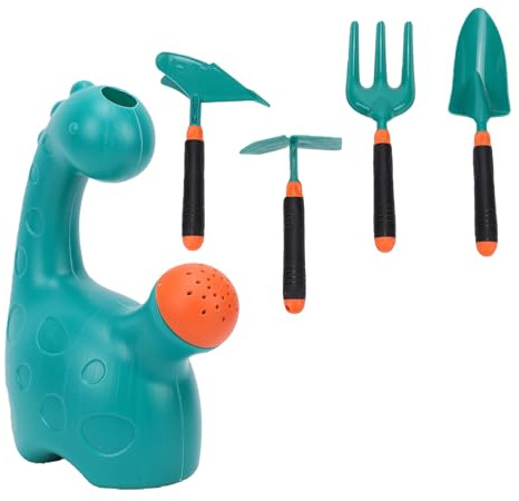 GOWENIC Juego de Jardinería para Niños, Herramientas Duraderas de Excavación de, Regadera para Aprendizaje Al Aire, Verde, Equipo Ajustable para Acampar, Material ABS