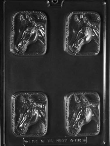 Grandmama's Goodies A132 Horse Head Bar Chocolate Candy Soap Mold with Exclusive Molding Instructions