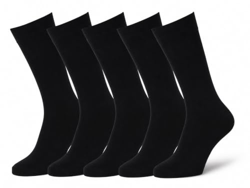Easton Marlowe Black Dress Socks for Men 10-13 Seamless Toe 9-12 Solid Classic Cotton Mens Reinforced Heel and Toe for Work and Casual Soft Prewashed Calcetines para Hombre
