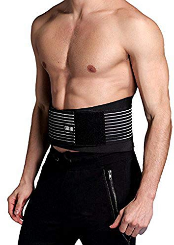 Cotill Lower Back Support Belt - Lumbar Support Brace for Pain Relief and Injury Prevention - Dual Adjustable Straps and Breathable Mesh Panels (S/M)