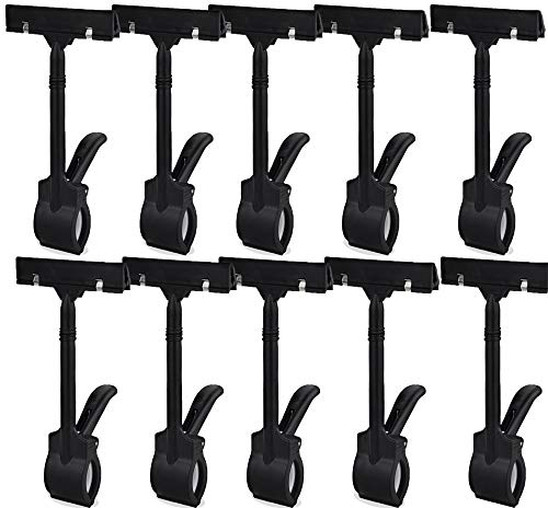 OUKEYI Warenschildhalter aus Kunststoff mit drehbarem Clip, verstellbarer Preisschildhalter, Clip-Schilderhalter, 10 Stück