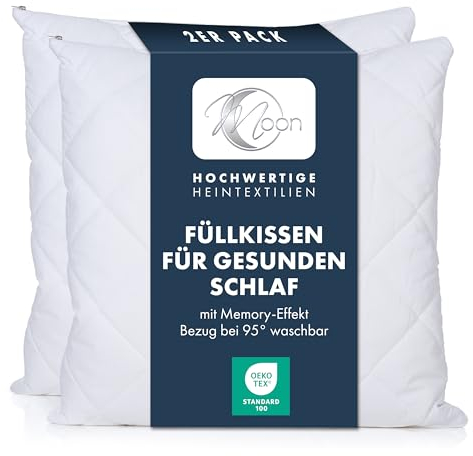 Moon - 2er Pack Füllkissen Viscoschaum Flocken - extra fest mit 400g - Sofakissen mit Memory-Effekt - 95° waschbar (40x40 cm)