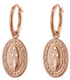 Heideman Ohrringe Damen aus Edelstahl rosegold farbend Ohrstecker hängend für Frauen mit Madonna