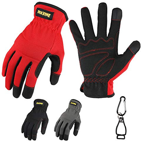 DULFINE High Performance Work Gloves For Men(3 Pairs Pack), High Dexterity Touch Screen For Multipurpose,Excellent Grip (Medium)