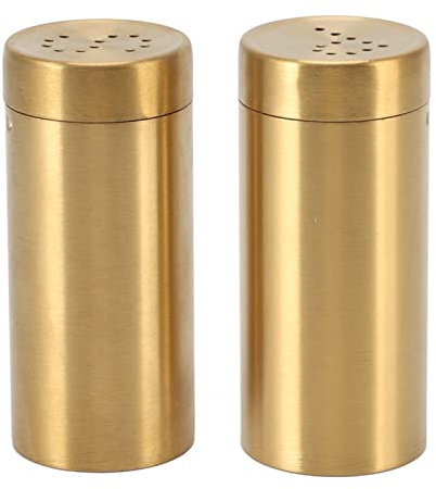 2 Stück 90ml Puderzuckerstreuer mit Deckel, Edelstahl Golden Pulver Zuckerstreuer Pulverstreuer Mesh Shaker Sieb für Zucker Pfefferpulver Kaffee Kakao