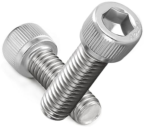 AMLOOPH M6 Screws, M6 X 10mm Allen Socket Head Cap Screws/Bolts - 6mm Diameter Fully Threaded M6 Bolts 10mm A2 Stainless Steel Long Hex Socket Bolt Coarse (Pack Of 20）
