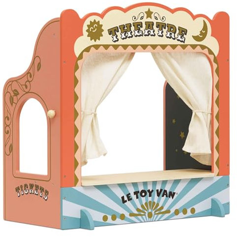 Le Toy Van - TV351 - Puppentheater für Kinder, ab 3 Jahren, Puppentheater aus Holz, Brettspiel, Rollenspiel, Montessori, umweltfreundliches FSC-Holz, 52 x 30 x 55 cm