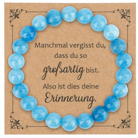 Hroanc Perlenarmband Beste Freundin Geschenke Armband Adventskalender Füllung Mutmacher Geschenk Geschenkideen Für Freundin Schwester Geburtstagsgeschenk Für Freundinnen Freundschaftsarmband (Blau)