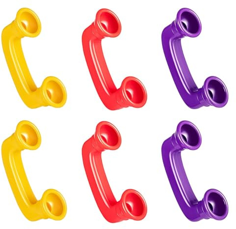 Namvo Set di 6 Telefoni Whisper, Gioco di Aiuto alla Lettura e Pronuncia, Gioco di Allenamento all'Ascolto, Gioco di Miglioramento della Parafrasi Linguistica, Ascoltare la Propria Voce (Rosso, Giallo