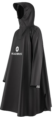 ROCKBROS Chaqueta de Lluvia Larga para Hombre y Mujer, Poncho de Lluvia Impermeable Transpirable, Chaqueta Impermeable Ligera para Ciclismo Senderismo Deportes al Aire Libre