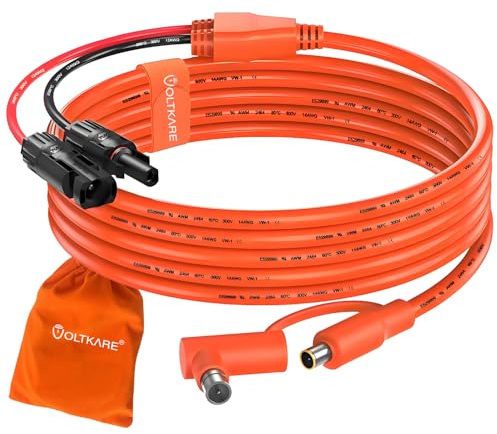 VOLTKARE 8.2ft(2.5m) Solar Connector to DC7909 + 8020 Charging Cable - 12AWG + 14AWG Solar Panel Extension Cable Compatible with Jackery, GRECELL, Goal Zero Yeti, Anker Portable Power Station