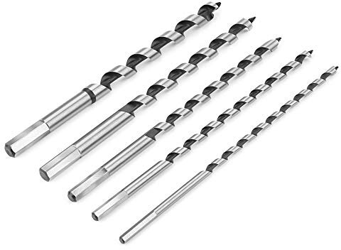 5 Pezzi/set Manico Esagonale in Acciaio Al Carbonio per Legno, Punta da Trapano per Coclea a Taglio Rapido