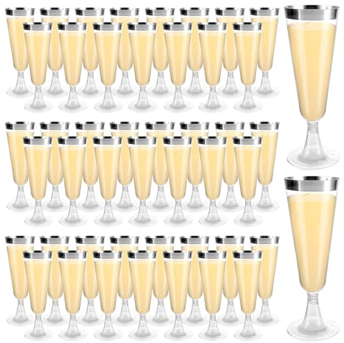 JMIATRY 100 copas de champán de plástico reutilizables de 160 ml