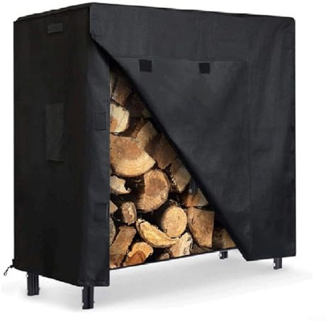 CWOQOCW Log Stores Housse de protection pour bûches d'extérieur avec maille de ventilation Tissu Oxford résistant aux intempéries pour le rangement du bois