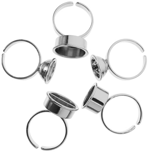 IMIKEYA 5 Stück Metall Wimpernring Halter Ring Cups Klein und Multifunktional für Wimpernverlängerungen und Augenbrauenverlängerung in Silber