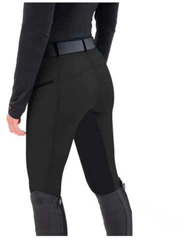 XIEHYA Ridbyxor vardaglig ridning byxor dam slim fit dragkedja byxor bekväma långa för kvinnor ridbyxor, Svart, M