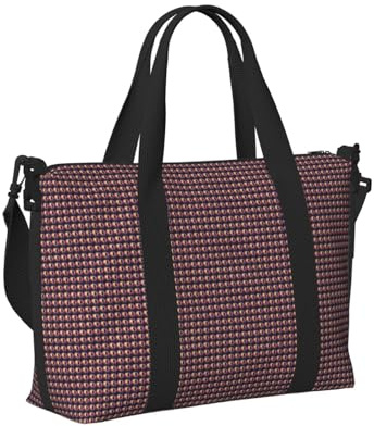 Borsa a mano da viaggio con microfono con note musicali, per donne e uomini, leggera, pieghevole, per gite nel fine settimana, palestra, vacanze