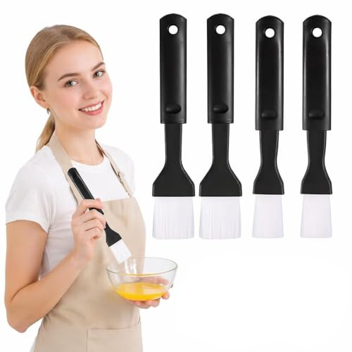 4Pcs Pastry Brush Black PP Basting Brushes for Baking BBQ | 4pcs pastry brushes,black pp basting brush,cooking brush for oil sauce,heat resistant baking bbq brushes,kitchen food glazing