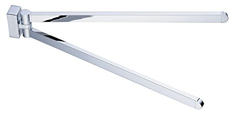 Beelee Pivoter Porte-Serviettes Mural, Rotation à 180 ° Serviette Barres en Acier Inoxydable, Cintre Organisateur Salle De Bain avec 2 Pliable Barres, Chrome poli, BL1102
